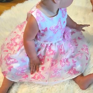 Marmelleta Butterfly Print Party Dress EUC